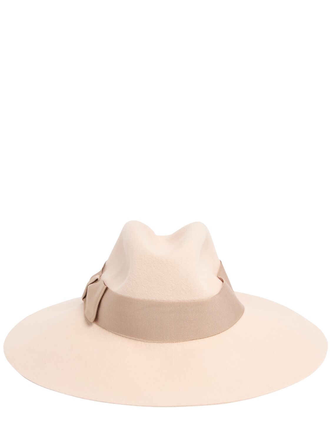 Borsalino Sophie Velvet Brimmed Hat In Neutral