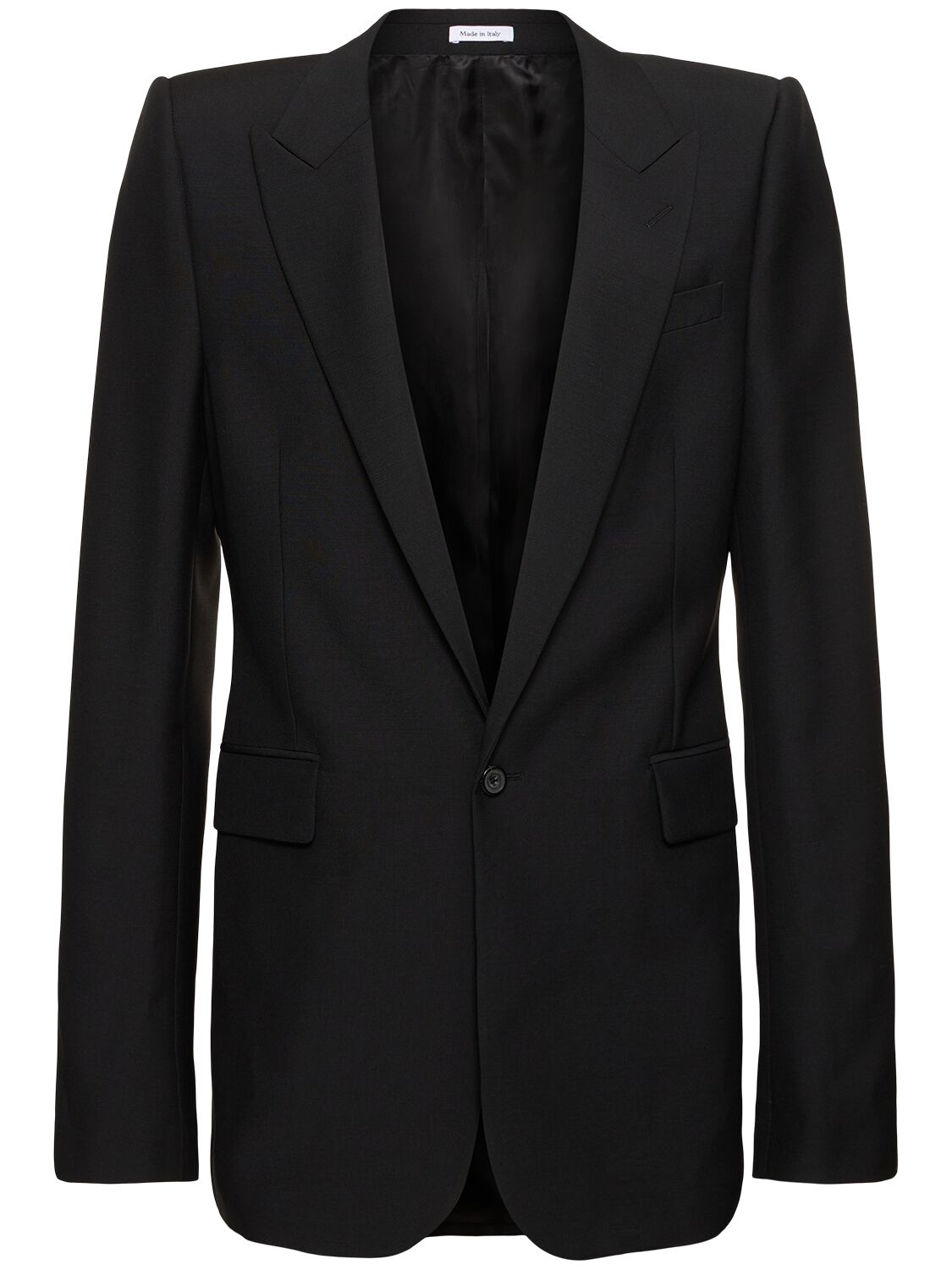 Alexander Mcqueen Wool & Mohair Stacked Blazer In Black