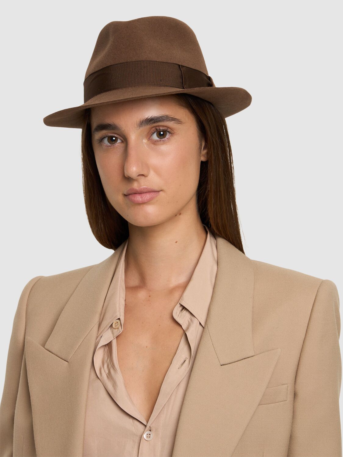 Shop Borsalino Brushed Felt Fedora Hat In Viscarda