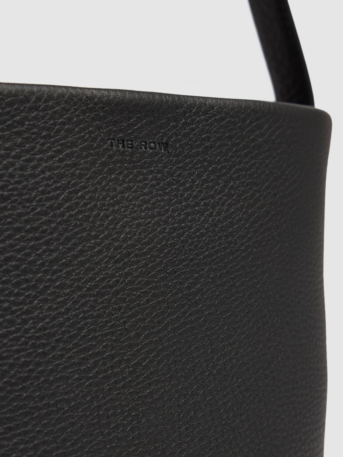 The Row Small Lux Grain Park Leather Tote Bag In Black