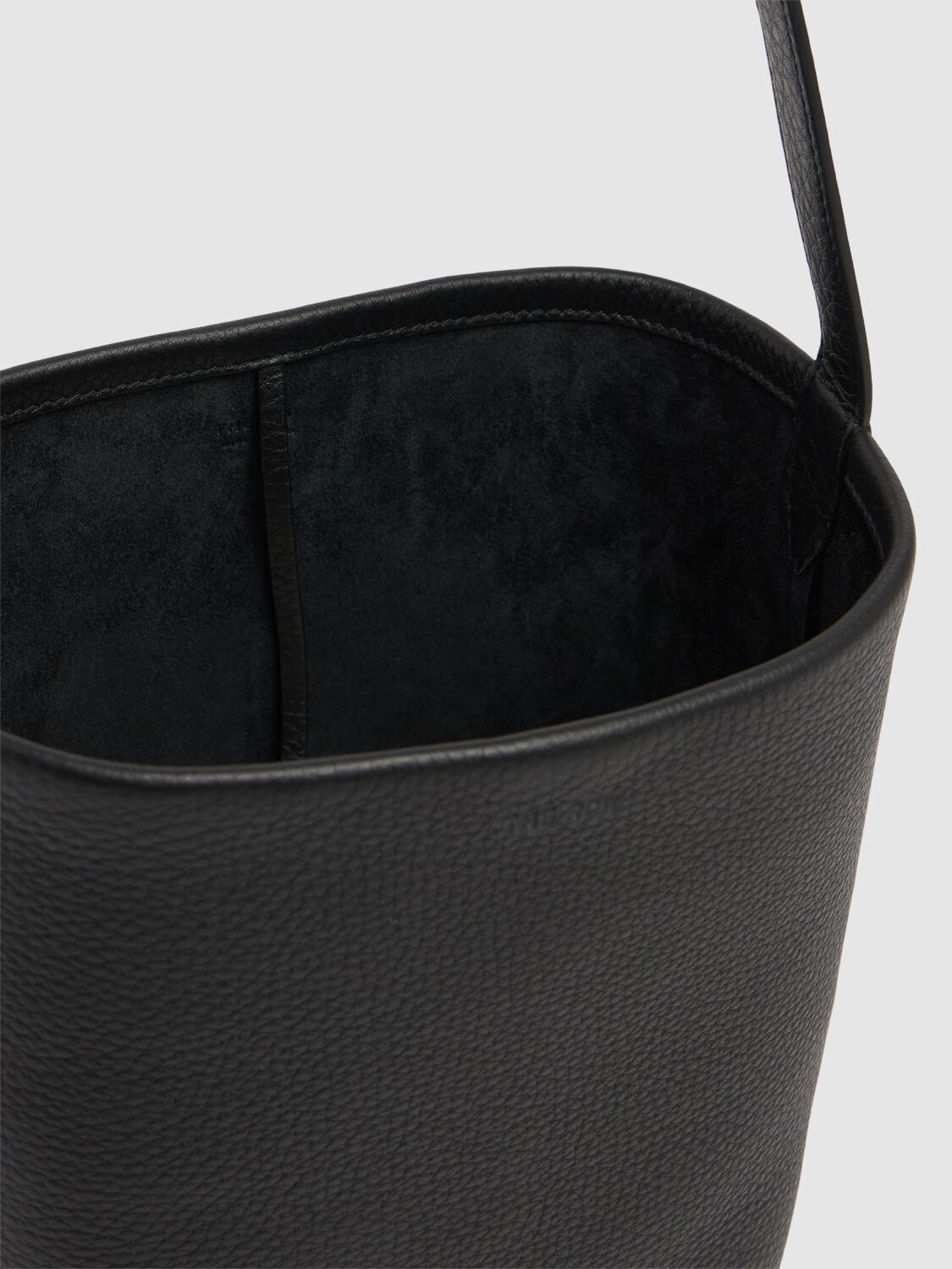 The Row Small Lux Grain Park Leather Tote Bag In Black