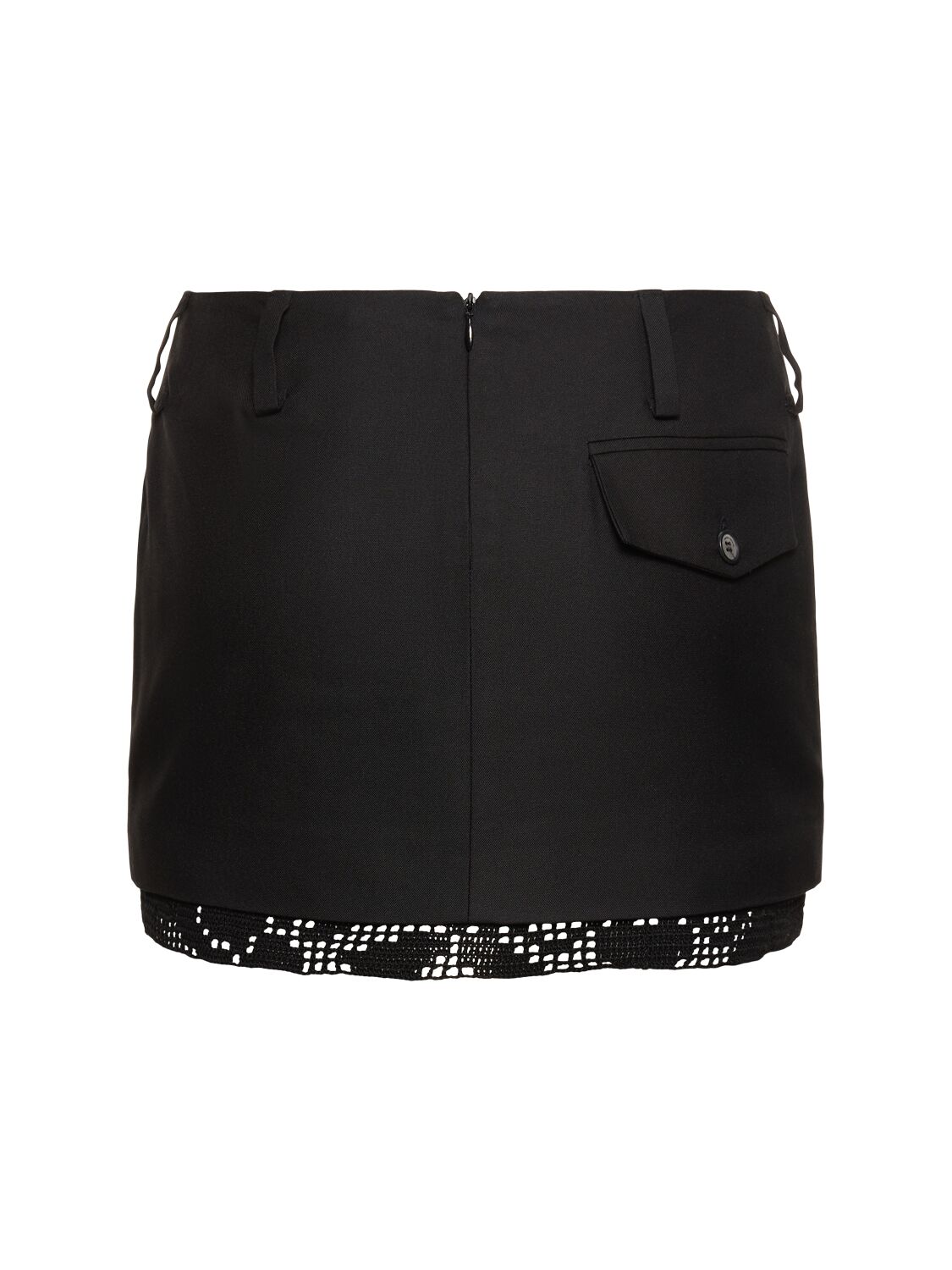 Shop Magda Butrym Silk Lace Mini Skirt In Black