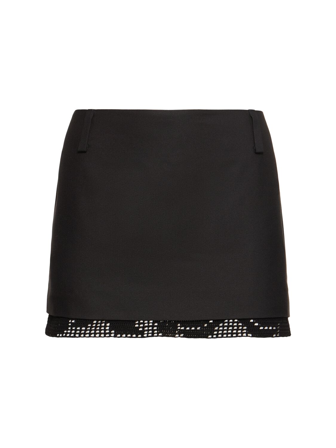 Shop Magda Butrym Silk Lace Mini Skirt In Black