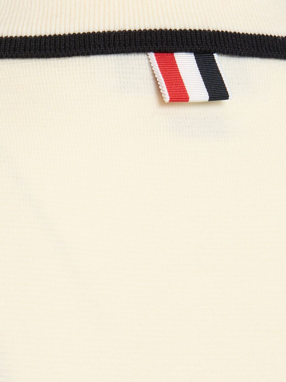 Shop Thom Browne Milano Stitch S/s Zip-up Wool Polo Top In White