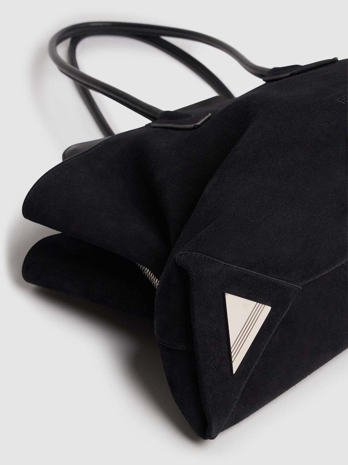 Shop Attico La Passeggiata Suede Tote Bag In Black