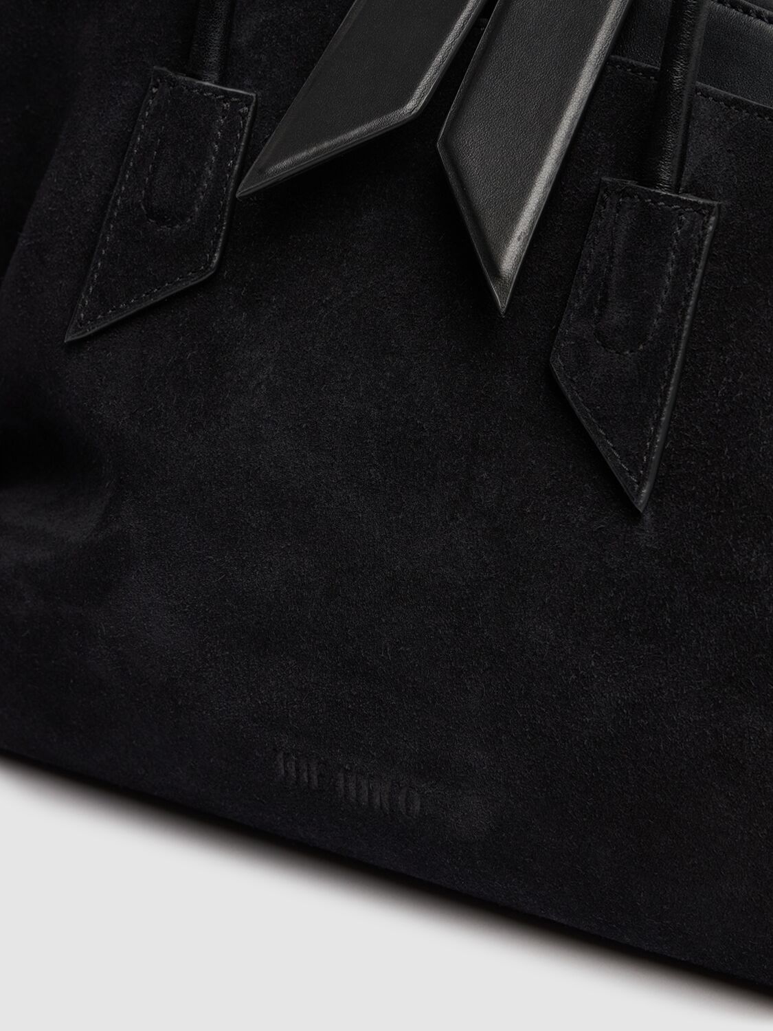 Shop Attico La Passeggiata Suede Tote Bag In Black