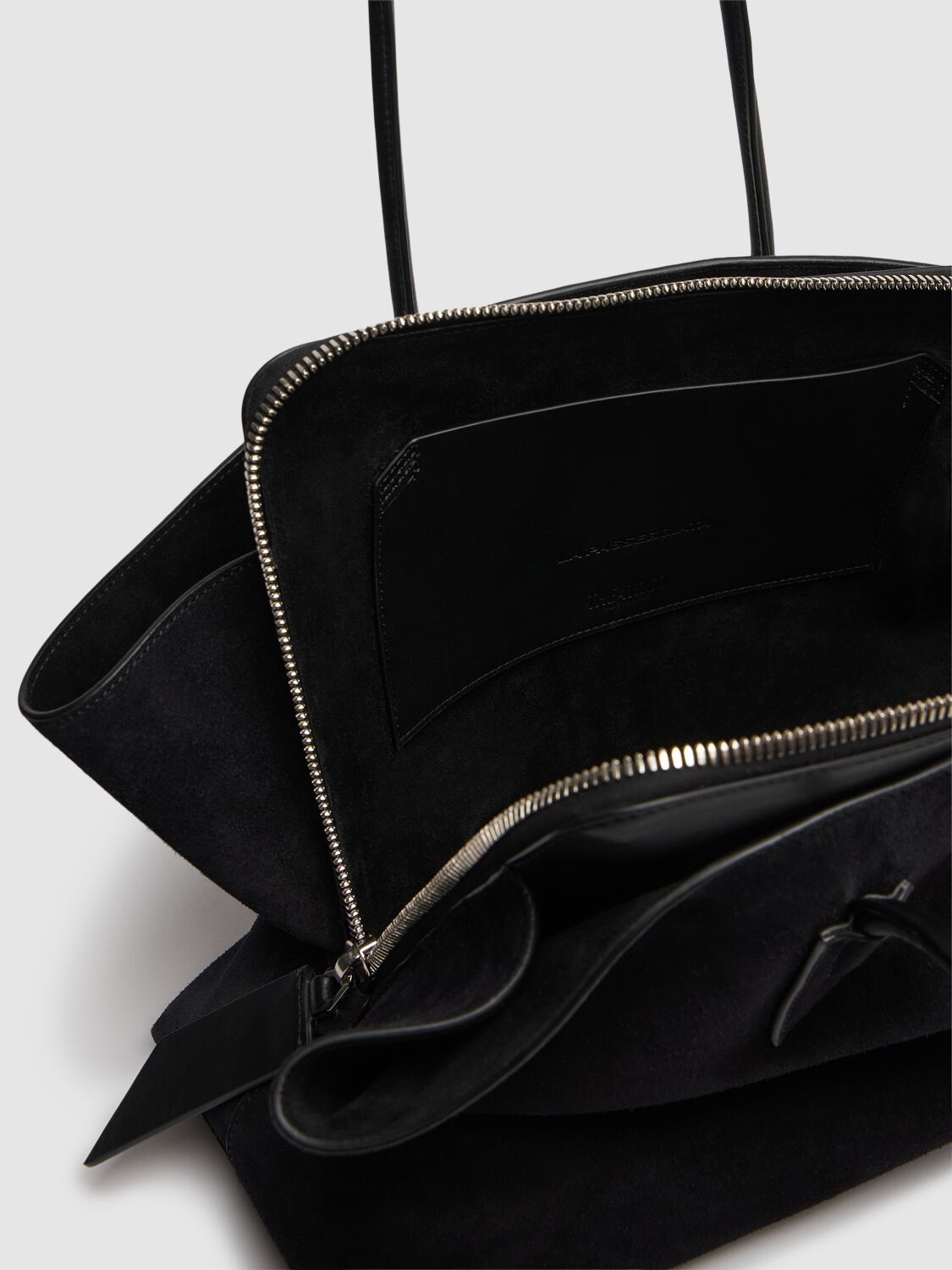 Shop Attico La Passeggiata Suede Tote Bag In Black