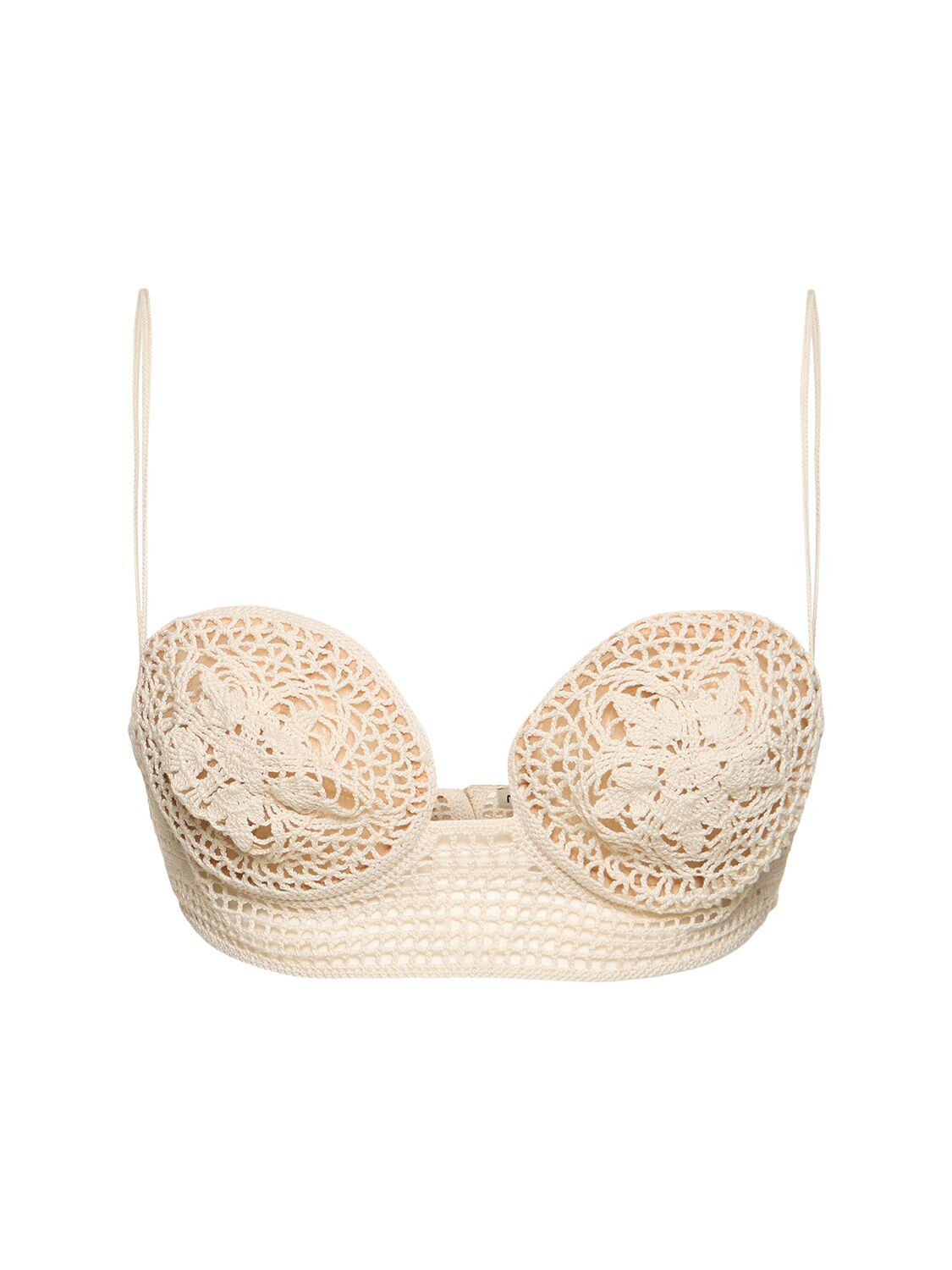 Magda Butrym Crochet Bra Top In Neutral