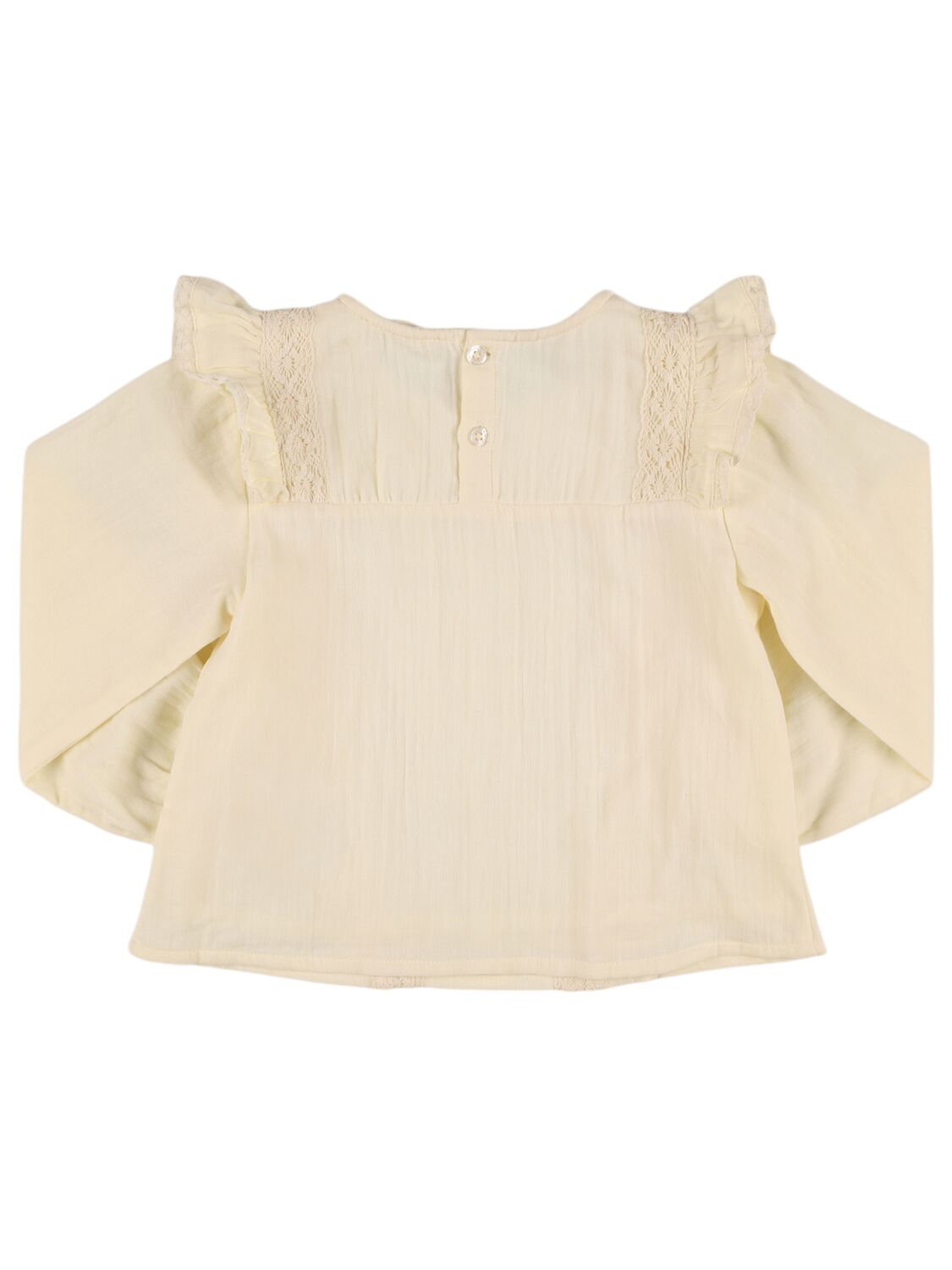 Shop Louise Misha Embroidered Organic Cotton Gauze Shirt In Beige