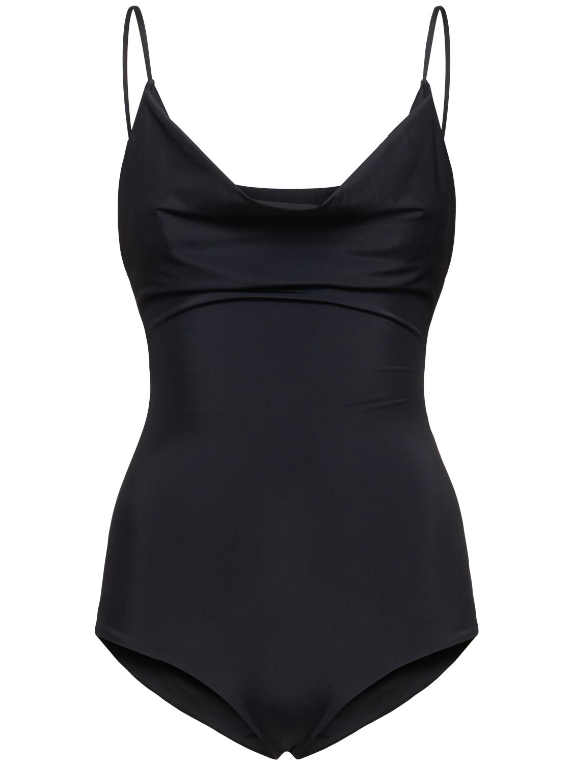 Magda Butrym Draped Lycra One Piece Swimsuit In Black