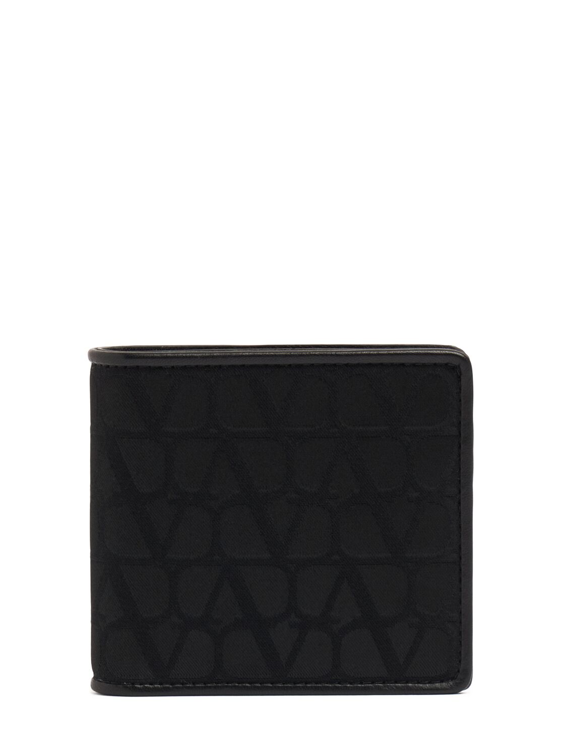 Valentino Garavani Toile Iconographe Billfold Wallet In Black