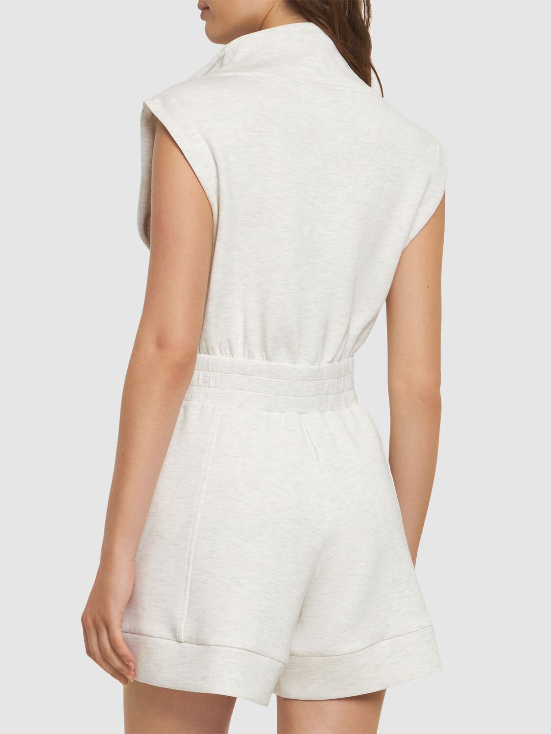 Shop Varley Linvale Zip-up Playsuit In Ivory Marl