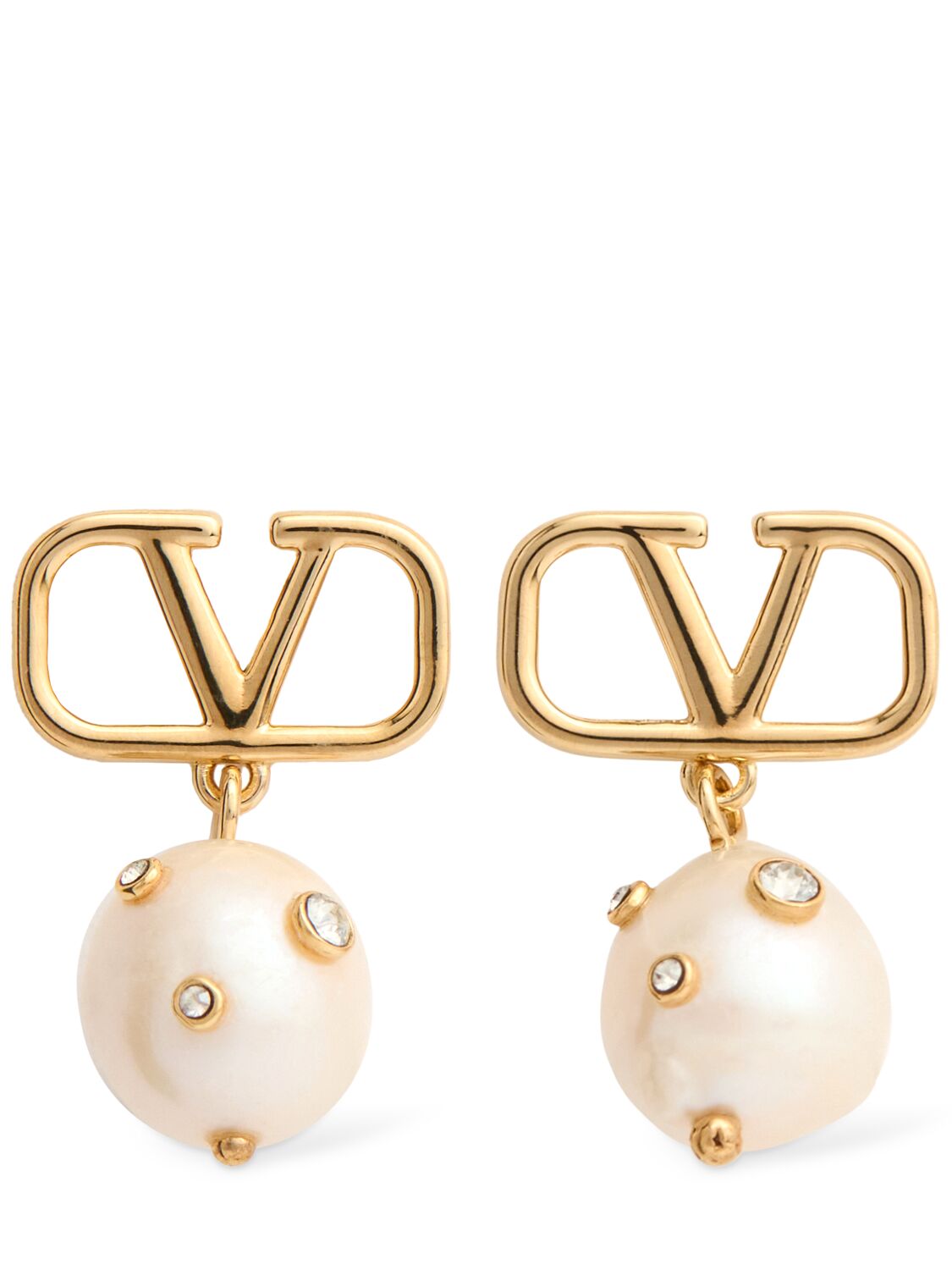 Valentino Garavani Small Vlogo Signature Universe Earrings In Gold