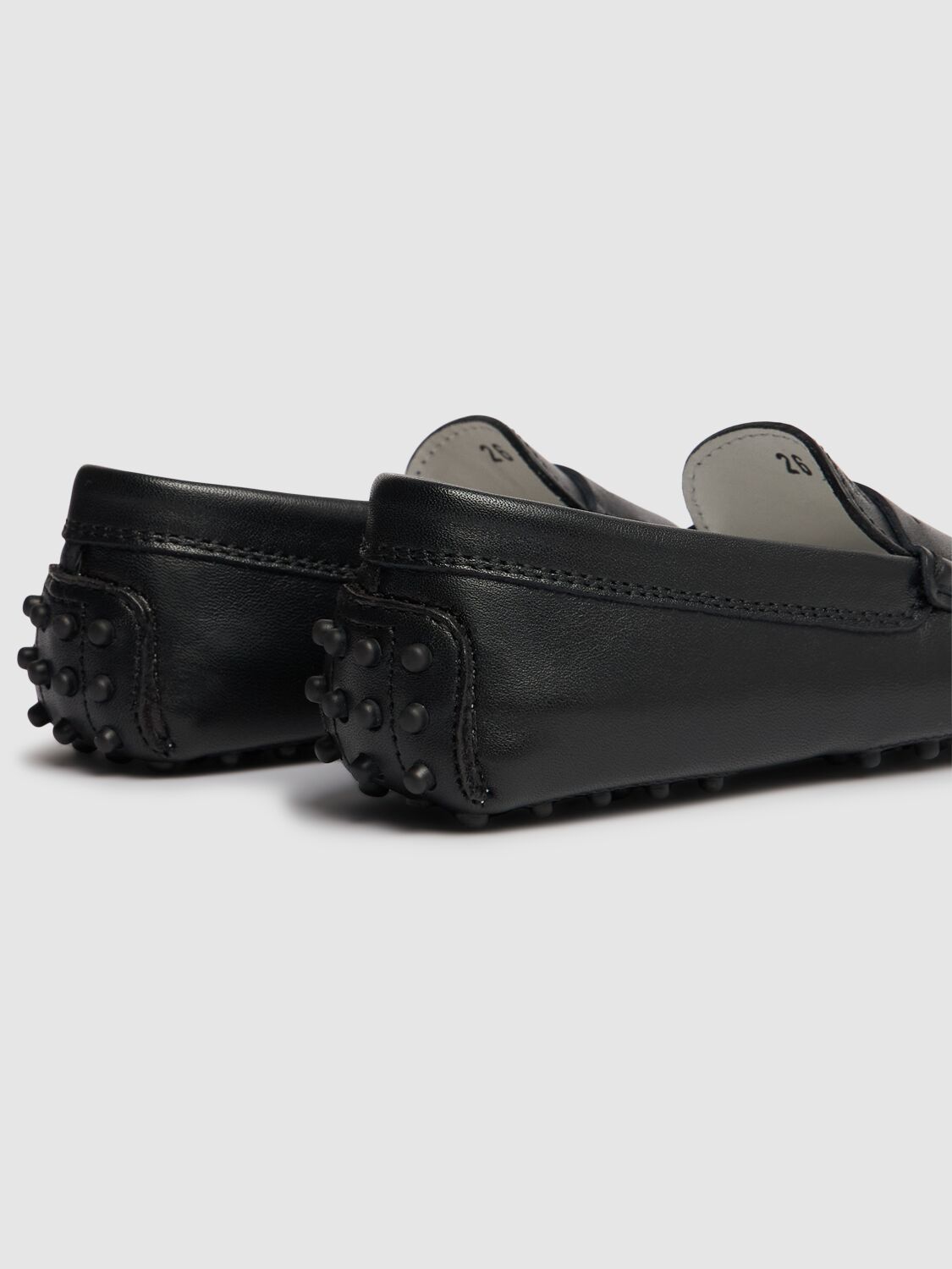 Shop Tod's Junior Gommino Leather Loafers In Black