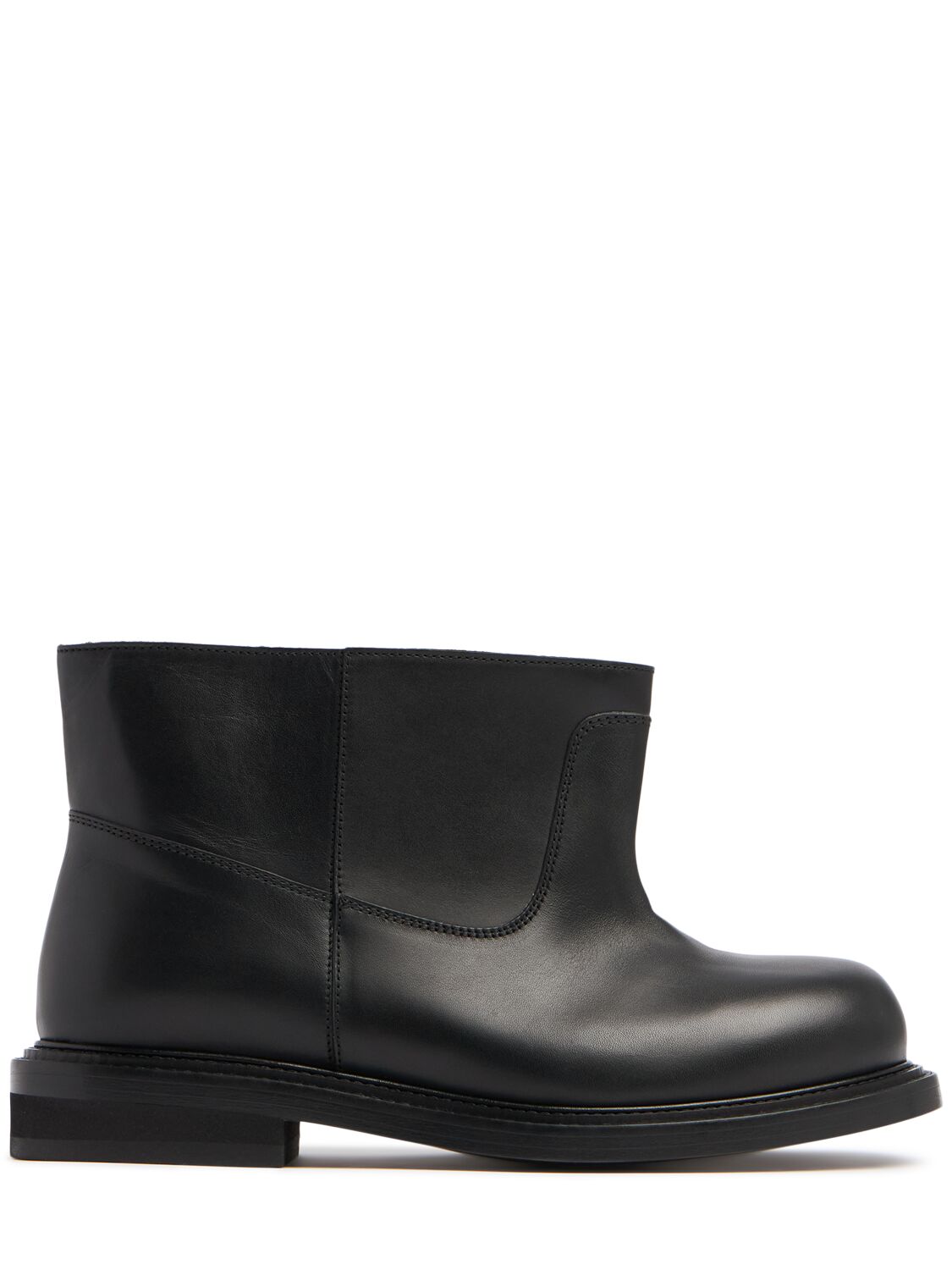 Moschino 40mm Leather Flared Boots In Black