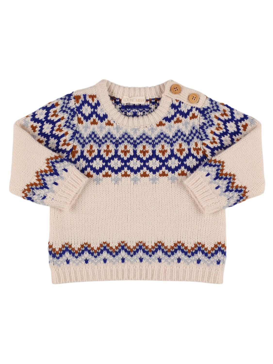 Louise Misha Wool Blend Knit Sweater In Beige/multi