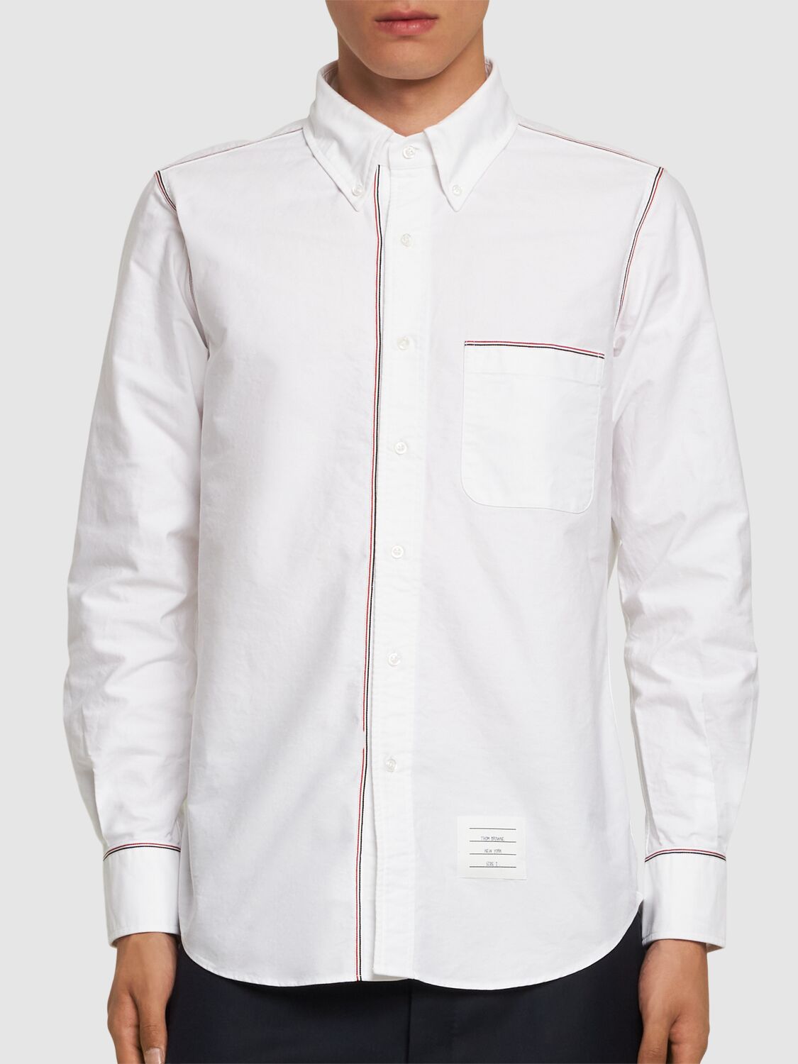 Shop Thom Browne Straight Fit Cotton Shirt In White