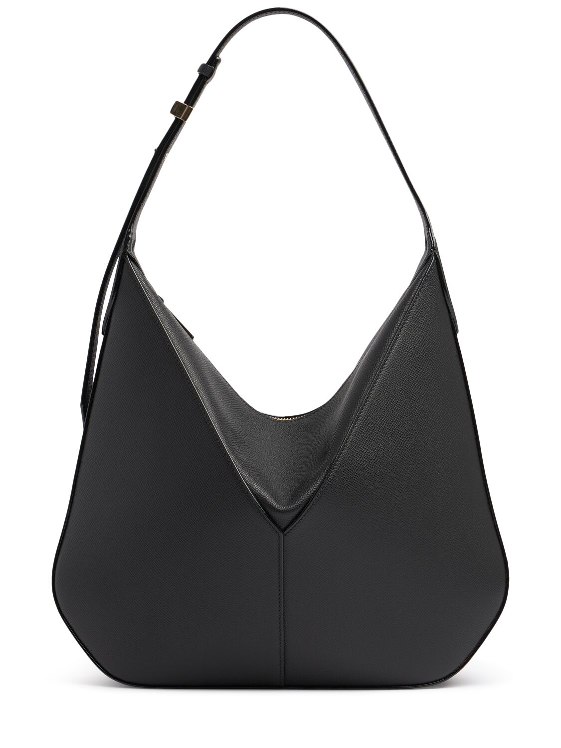 Shop Valextra Small Vivi Leather Shoulder Bag In Black