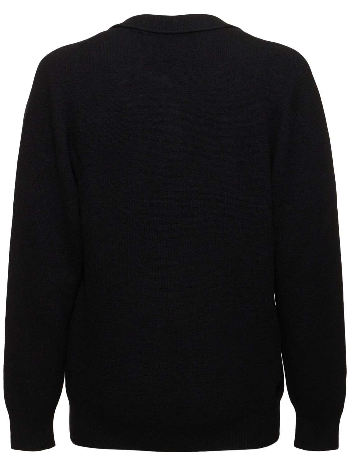 Shop Laneus Knitted Polo Sweater In Black