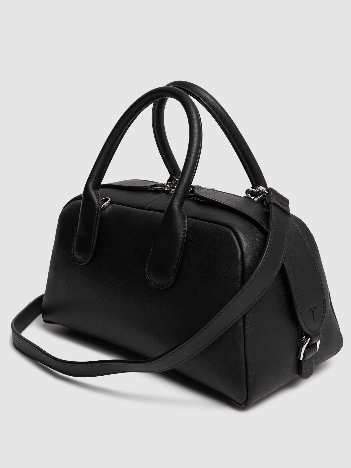 Shop Tod's Small Bauletto Athena Leather Bag In Black