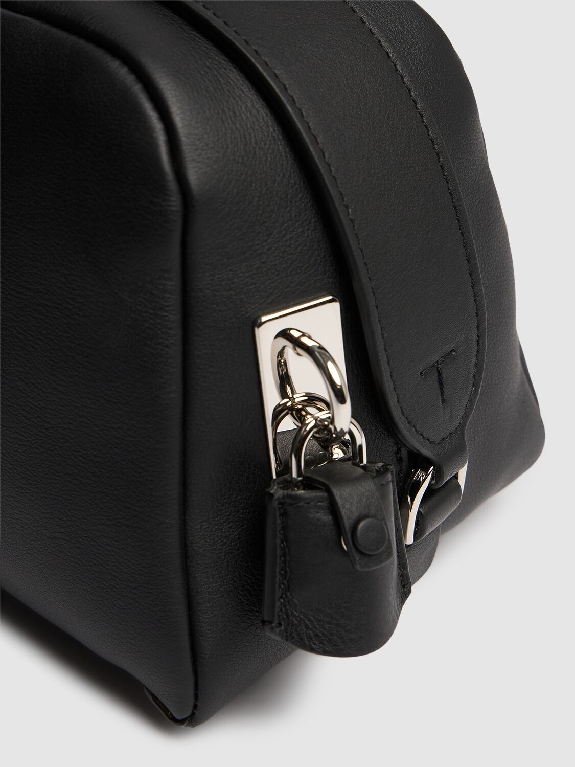 Shop Tod's Small Bauletto Athena Leather Bag In Black