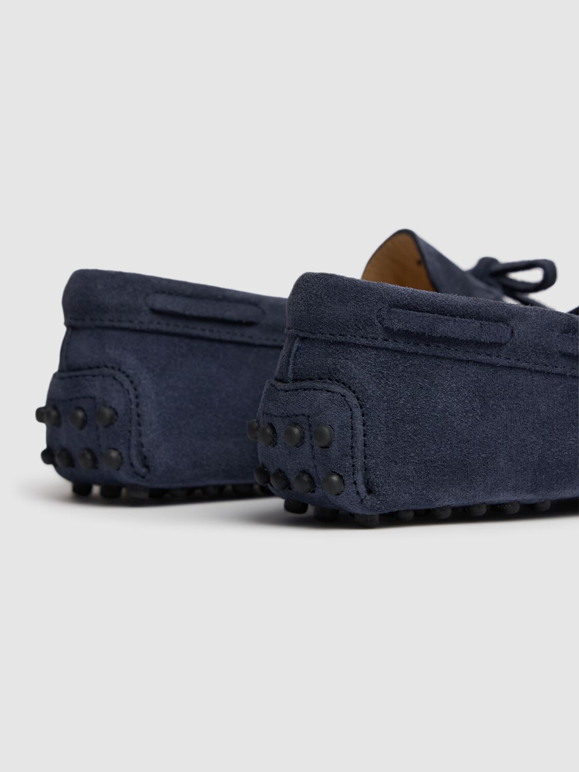 Shop Tod's Junior Gommino Suede Loafers W/laces In Blue