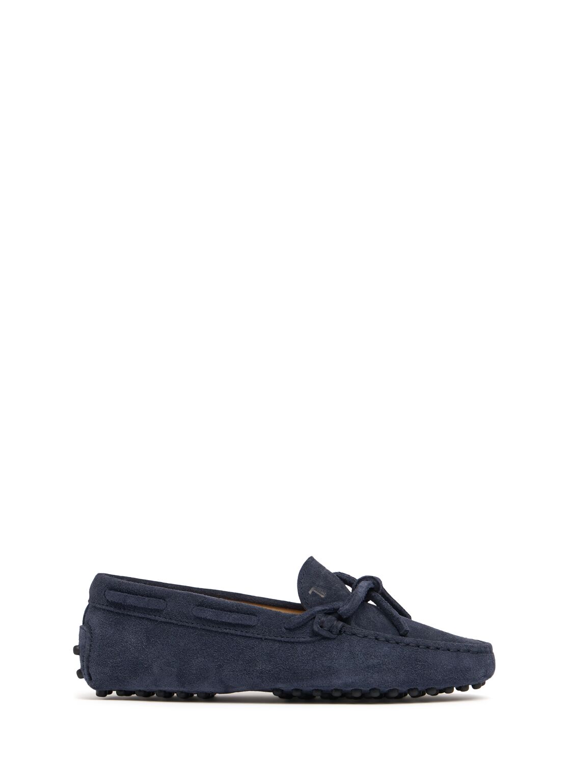 Tod's Junior Gommino Suede Loafers W/laces In Blue