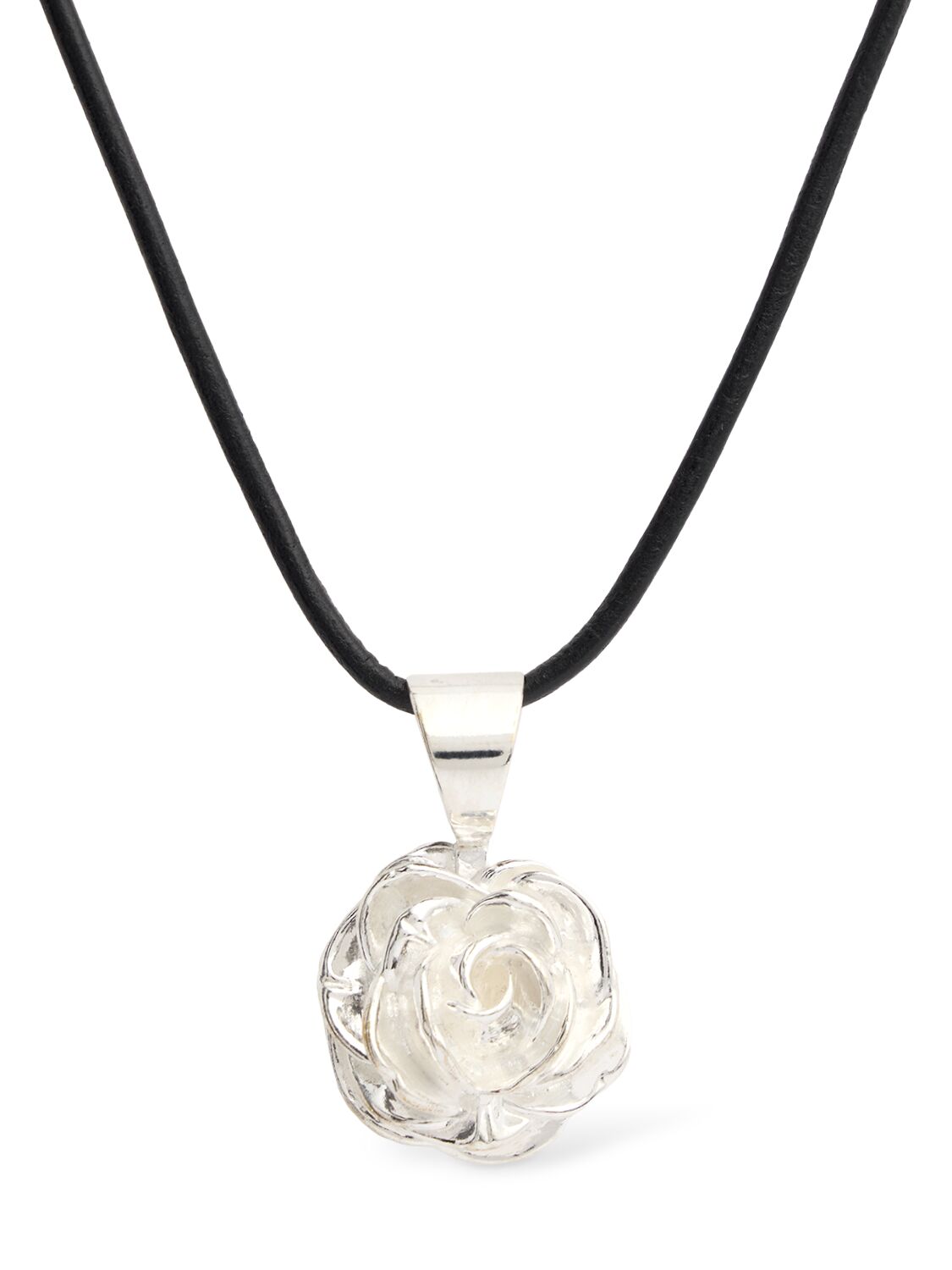 Magda Butrym Rose Pendant Necklace In Black