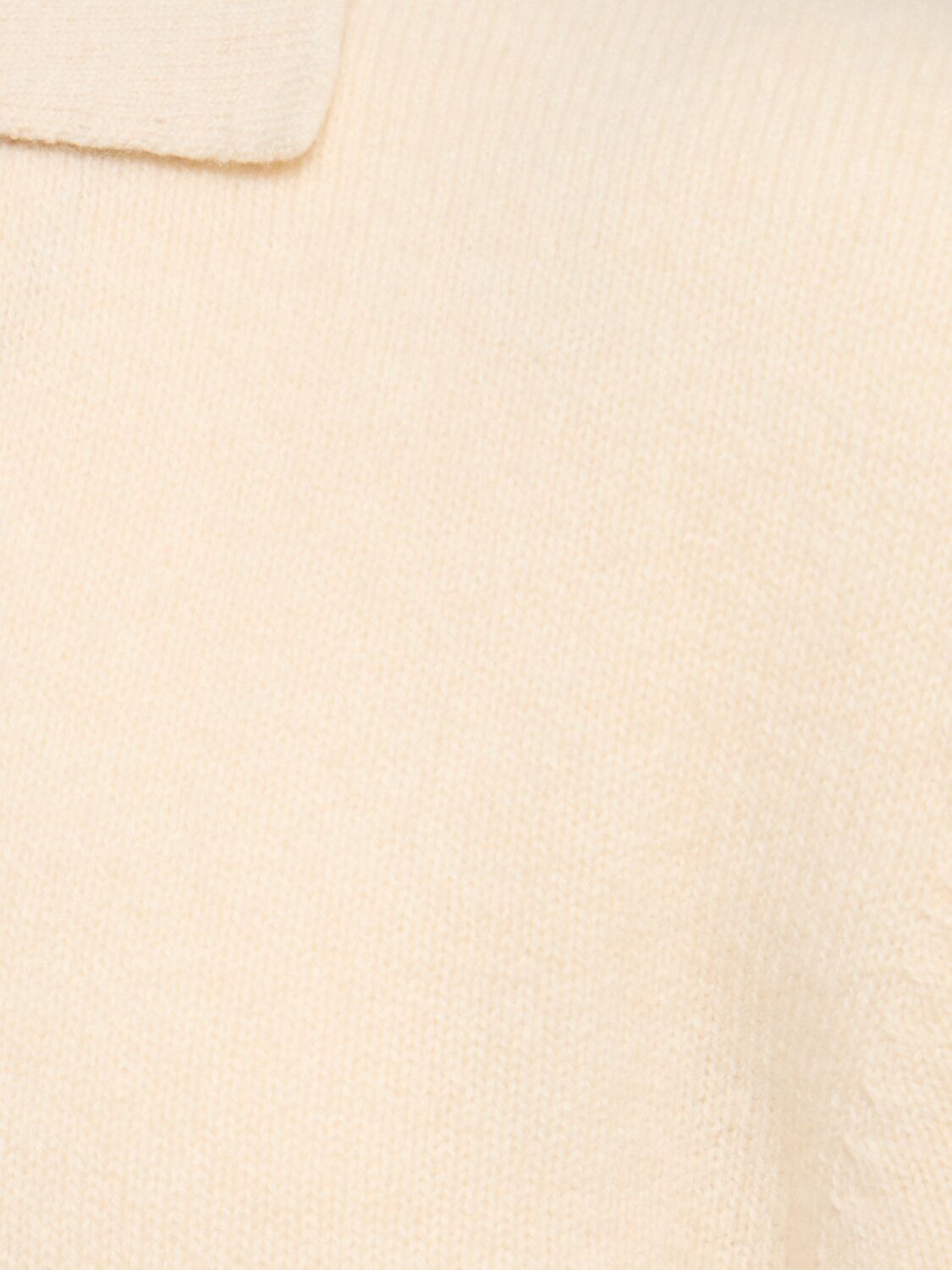 Shop Laneus Knitted Polo Sweater In White