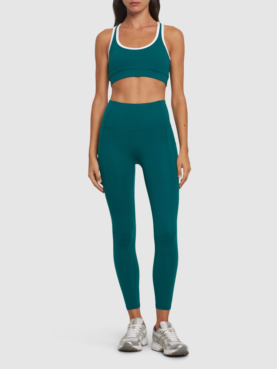 Shop Varley Move Leggings W/ Pocket In Aventurine