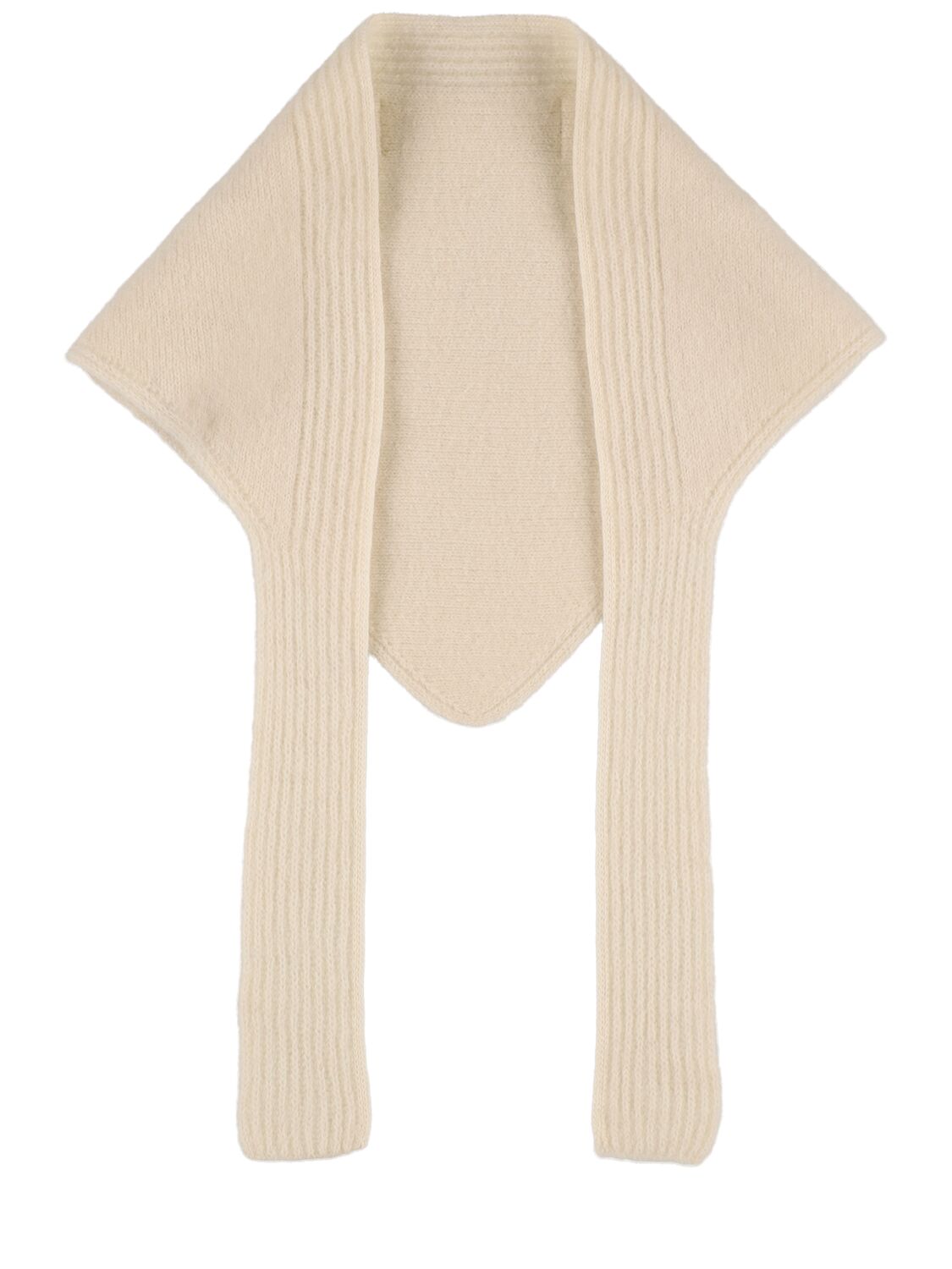 Jacquemus Les Chale Gros Grain Alpaca Blend Scarf In Off-white