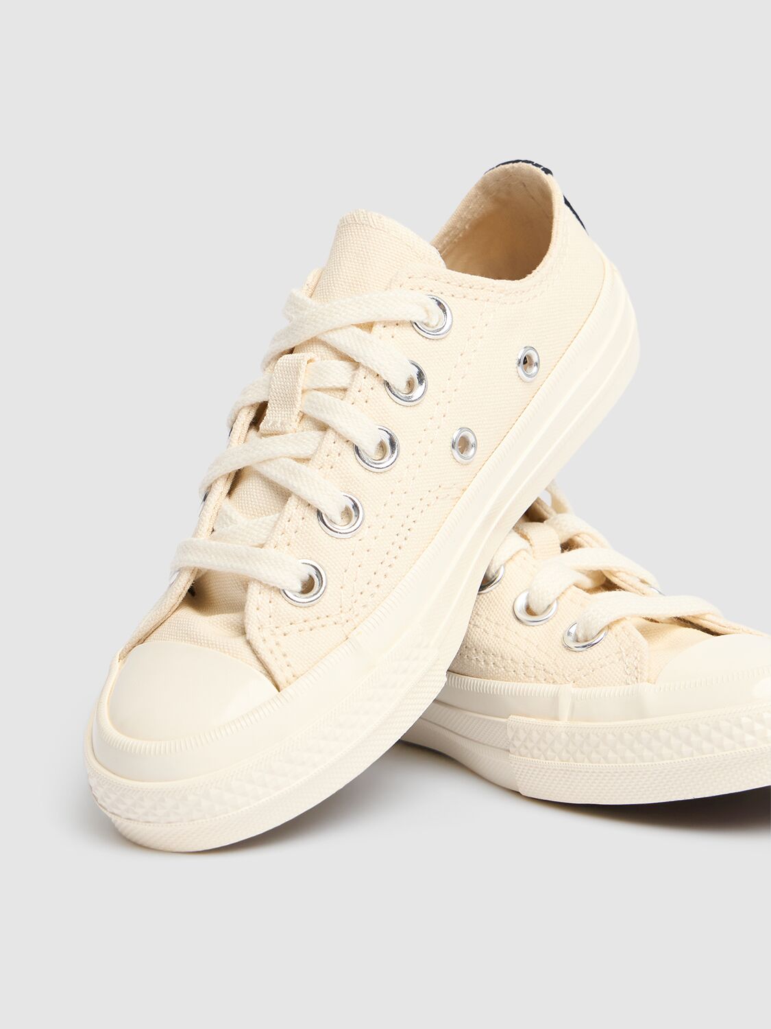 Shop Comme Des Garçons Play Play Converse Cotton Low Sneakers In Beige