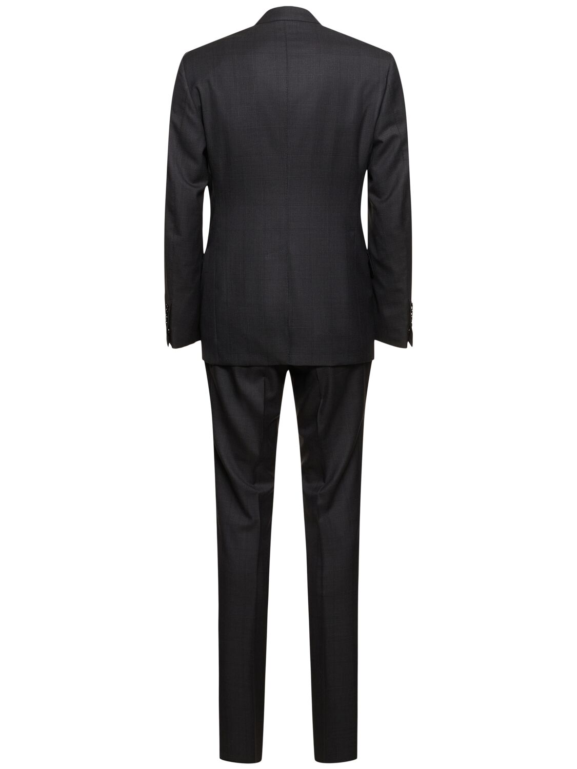 Shop Tom Ford Shelton Peak Lapel Prince Of Wales Suit In Mult Dark Grey