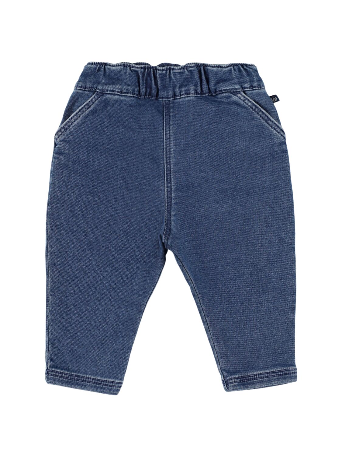 Petit Bateau Cotton Blend Denim Effect Pants In Blue