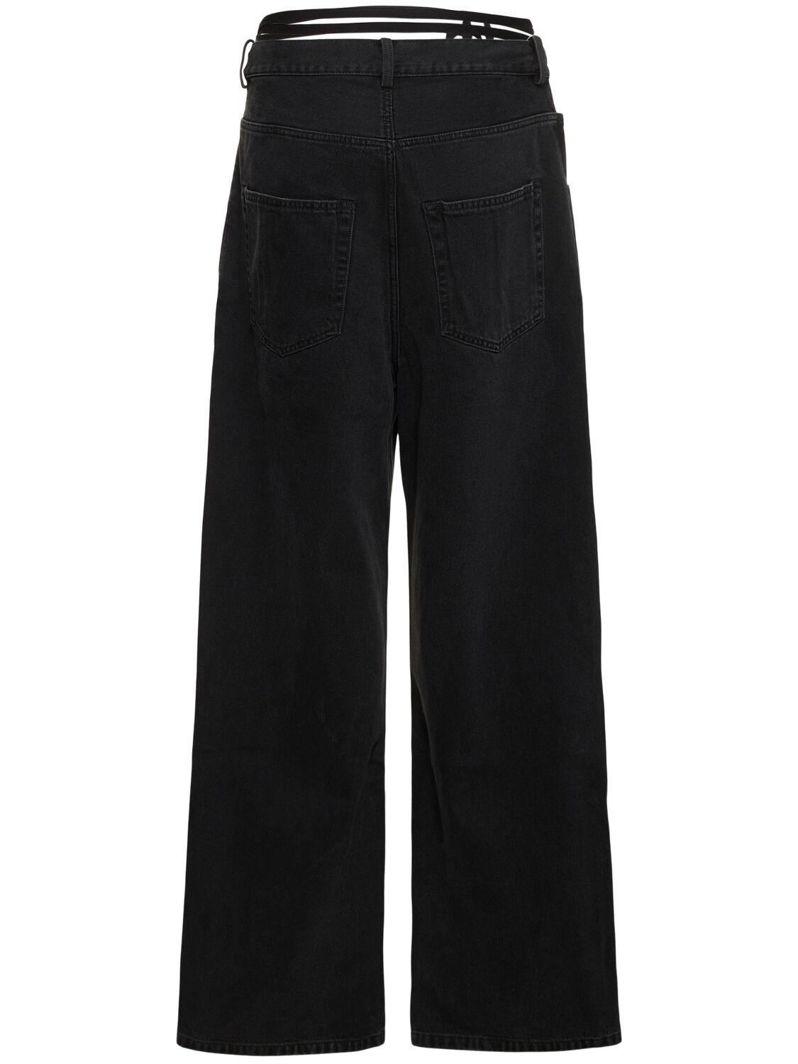 Shop Ann Demeulemeester Olan Oversized Cotton  Jeans In Faded Grey