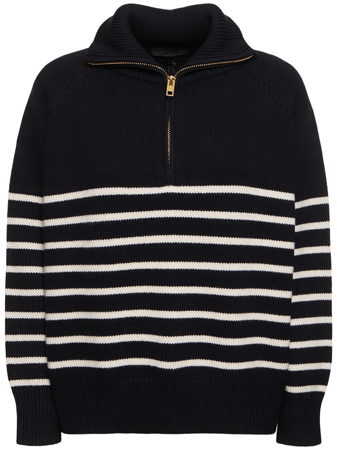 Shop Nili Lotan Ganze Striped Cashmere Sweater In Navy/ivory