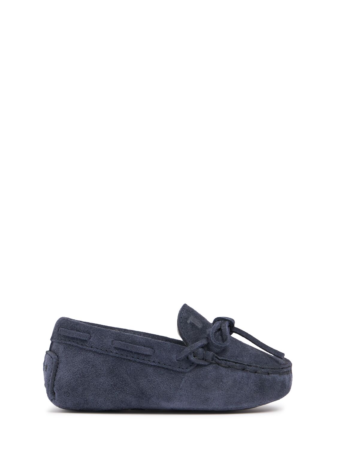 Tod's Junior Gommino Suede Loafers W/laces In Blue