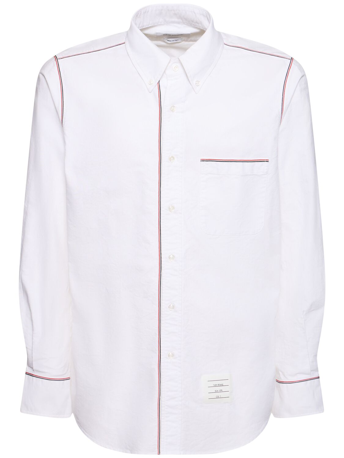 Shop Thom Browne Straight Fit Cotton Shirt In White