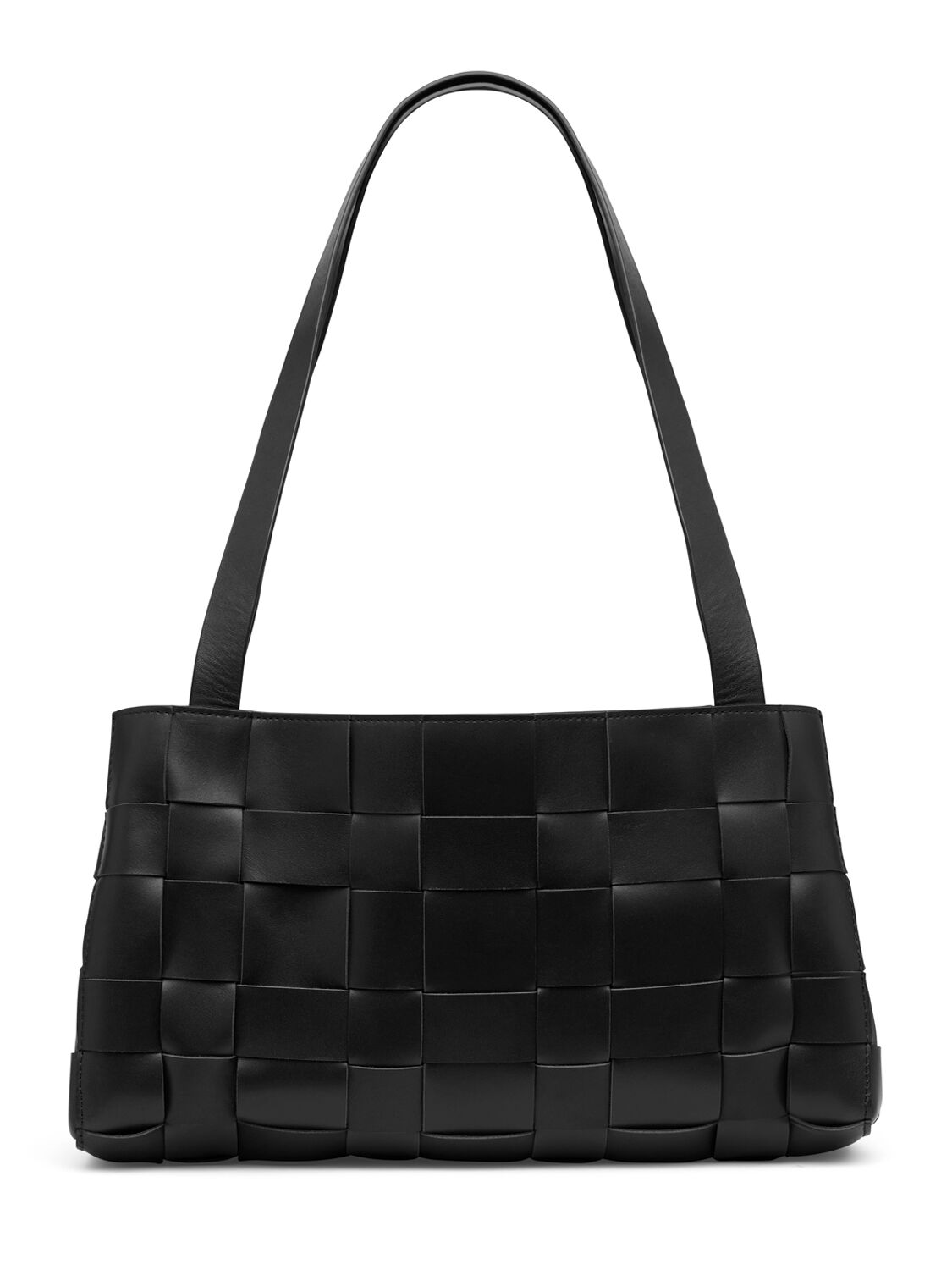 St.agni Slim Woven Leather Shoulder Bag In Black