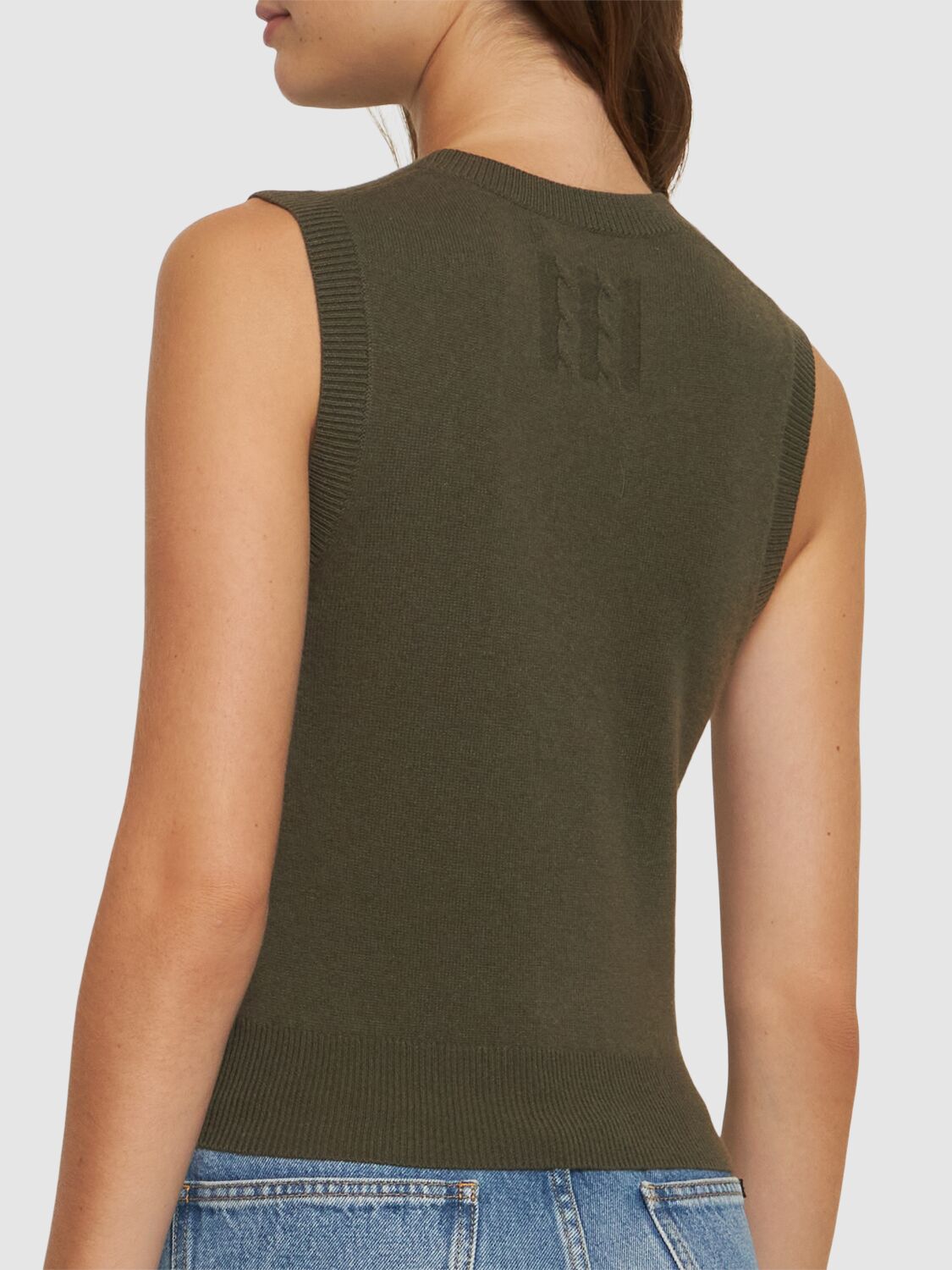 Shop Nili Lotan May Knit Cashmere Vest In Green