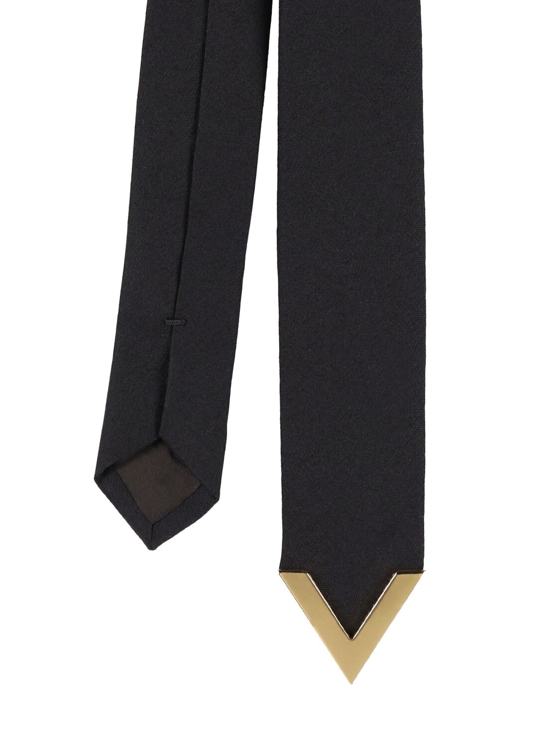 Shop Valentino Wool & Silk Jacquard Tie In Black/gold