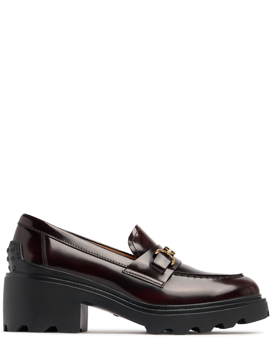 Tod's 60mm Gomma Brushed Leather Pumps In Burgundy