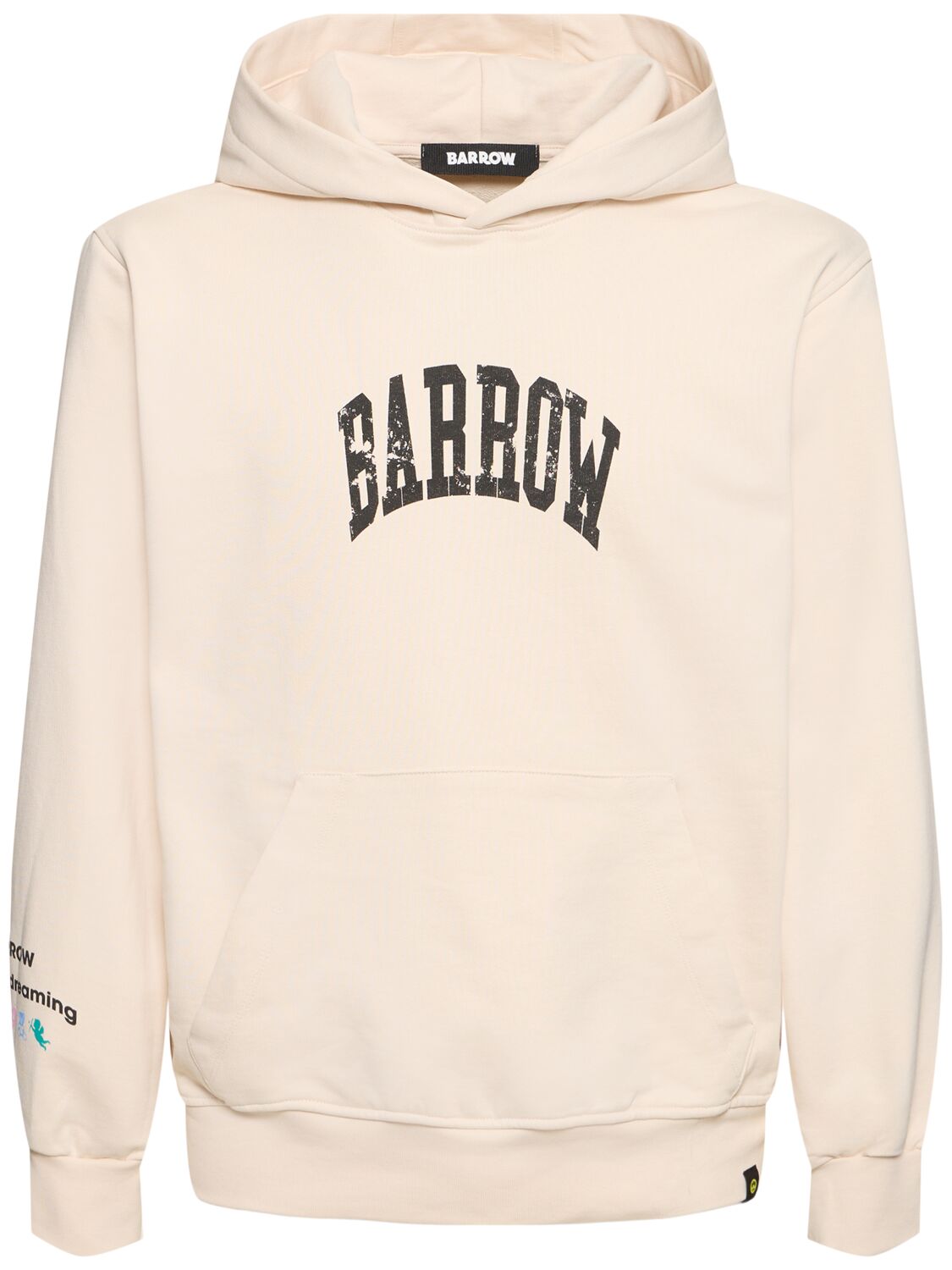 Shop Barrow Logo Printed Sweatshirt Hoodie In Turtledove