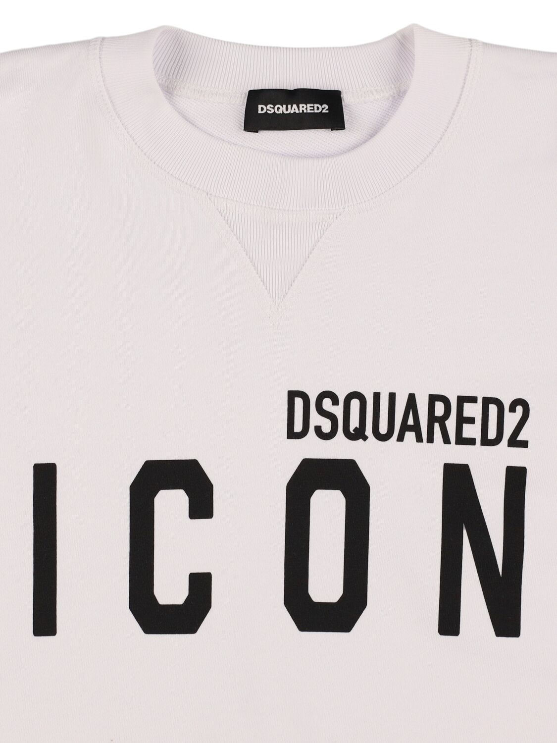 Shop Dsquared2 Printed Cotton Sweatshirt In White