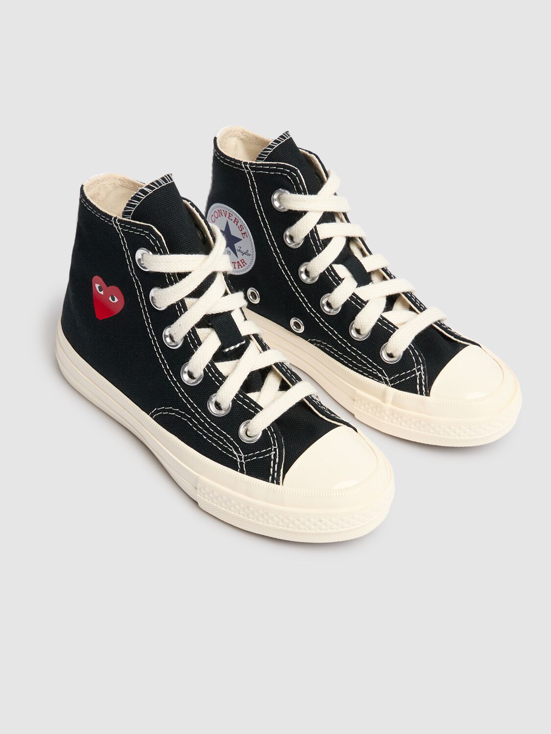 Shop Comme Des Garçons Play Play Converse Cotton High Sneakers In Black