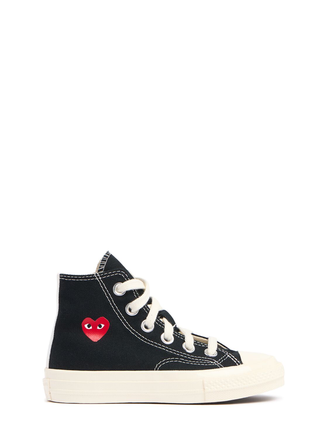 Shop Comme Des Garçons Play Play Converse Cotton High Sneakers In Black