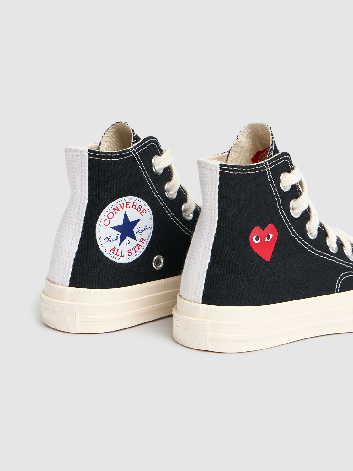 Shop Comme Des Garçons Play Play Converse Cotton High Sneakers In Black