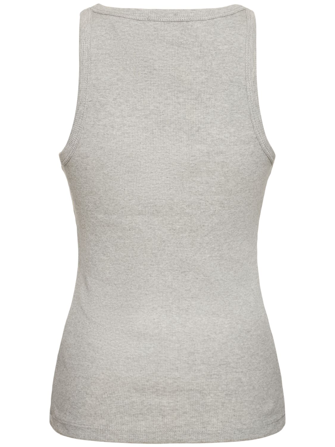 Nili Lotan Jennifer Ribbed Cotton Tank Top In Grey