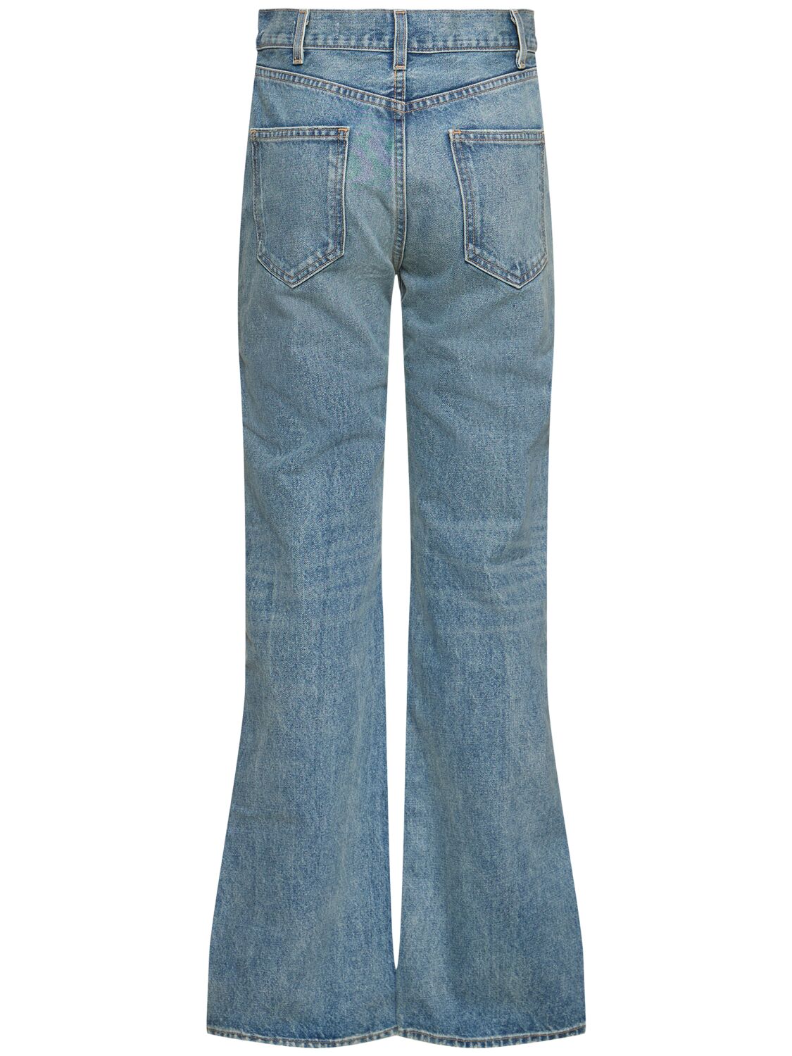 NILI LOTAN JOAN HIGH RISE FLARED COTTON JEANS 