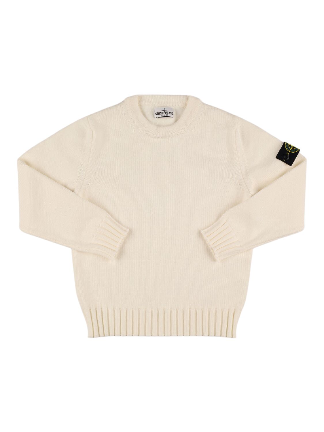 Stone Island Regular-fit Crewneck Sweatshirt With Ribbed Inserts In 白色